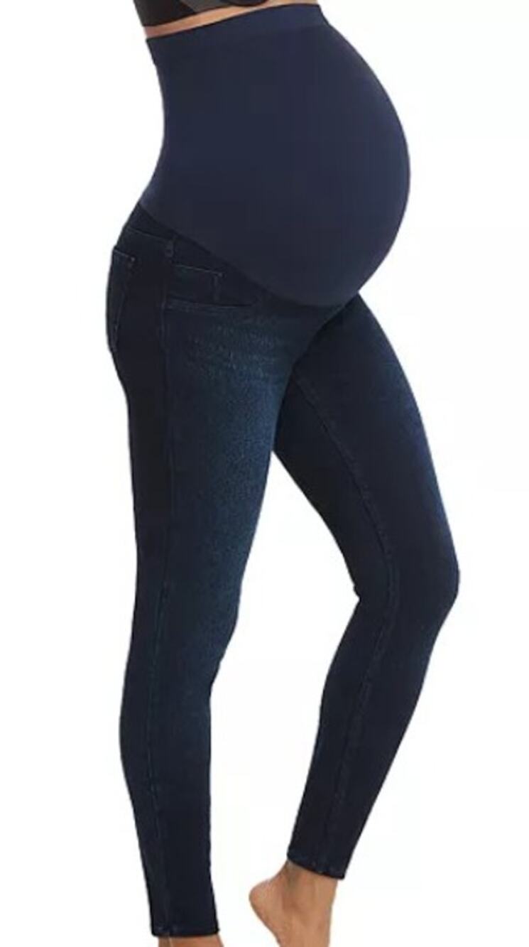 SPANX Mama Ankle Jean-ish Leggings Black SZ SM Maternity Stretch Pockets